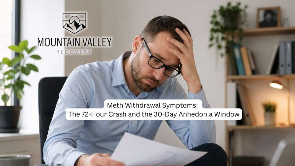 Meth Withdrawal Symptoms hero image of a man experiencing withdrawal.